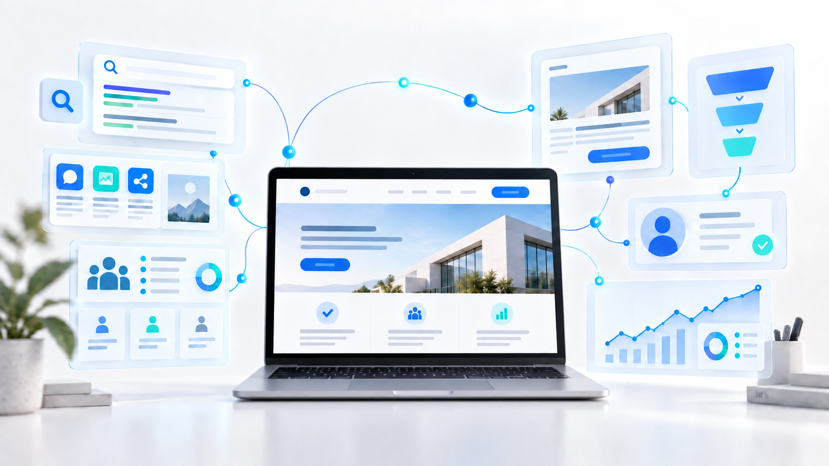 Illustration af online markedsføring