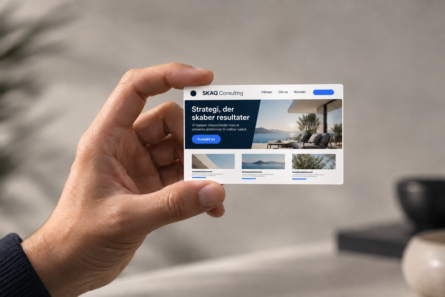 Eksempel på et online visitkort lavet af IT-servicen