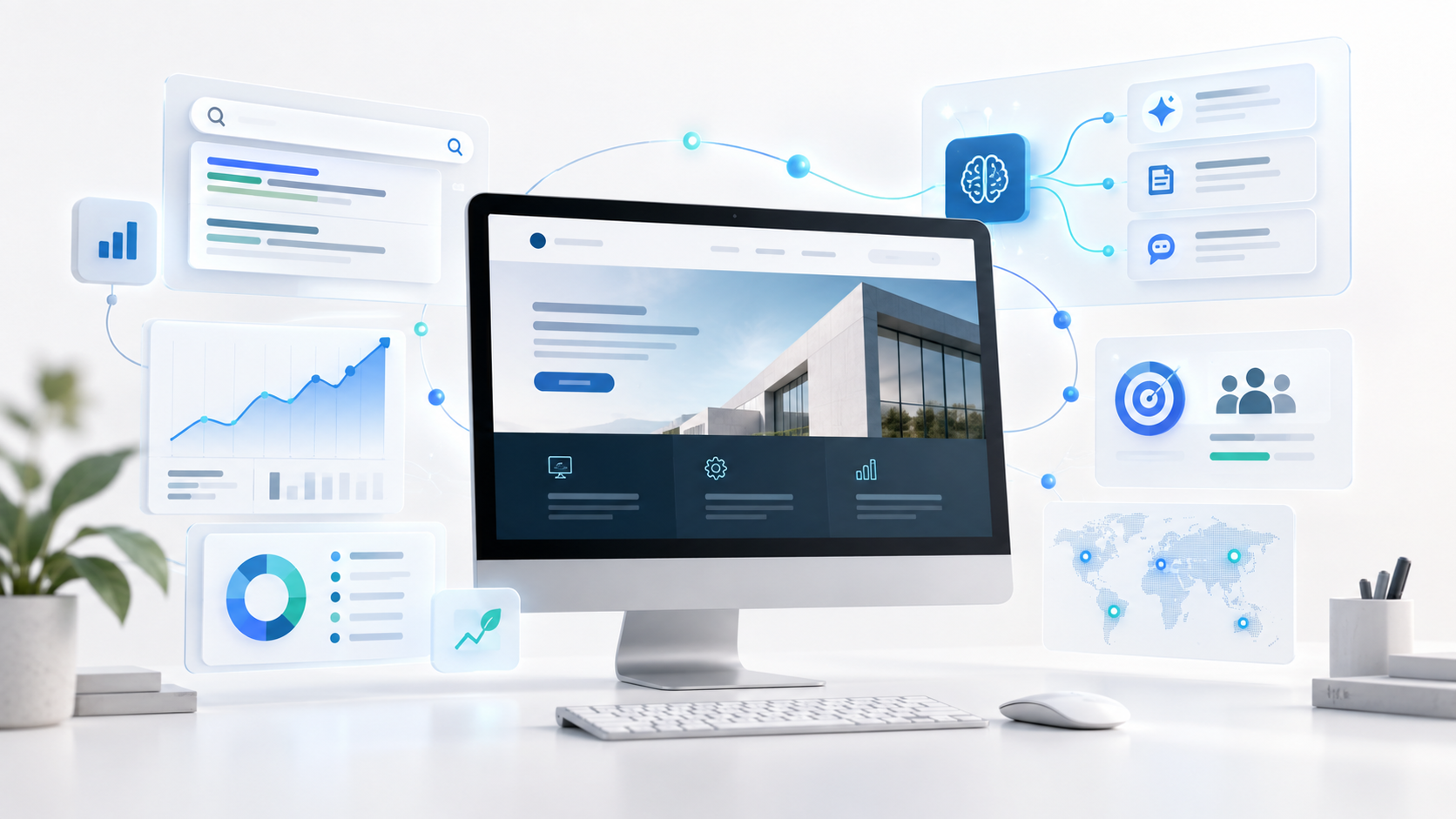 Illustration af søgemaskineoptimering (SEO)
